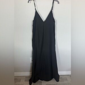 Zara Black Flowy Slip Maxi Dress